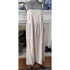 Old Navy Floral Beige Strappy Dress Plus Size 2X  Cami Midi Coquette Romantic